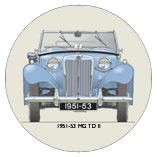 MG TD II 1951-53 (round rear lights) Coaster 4